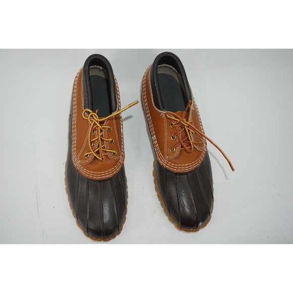 L.L. Bean Bean Boots Brown Leather Duck Rain Boots Waterproof Men\'s Size 9 USA main image 4